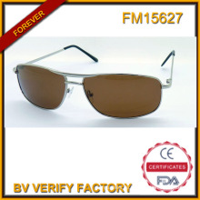 FM15627 modische Edelstahl polarisierte Sonnenbrille mit braunen Objektiv